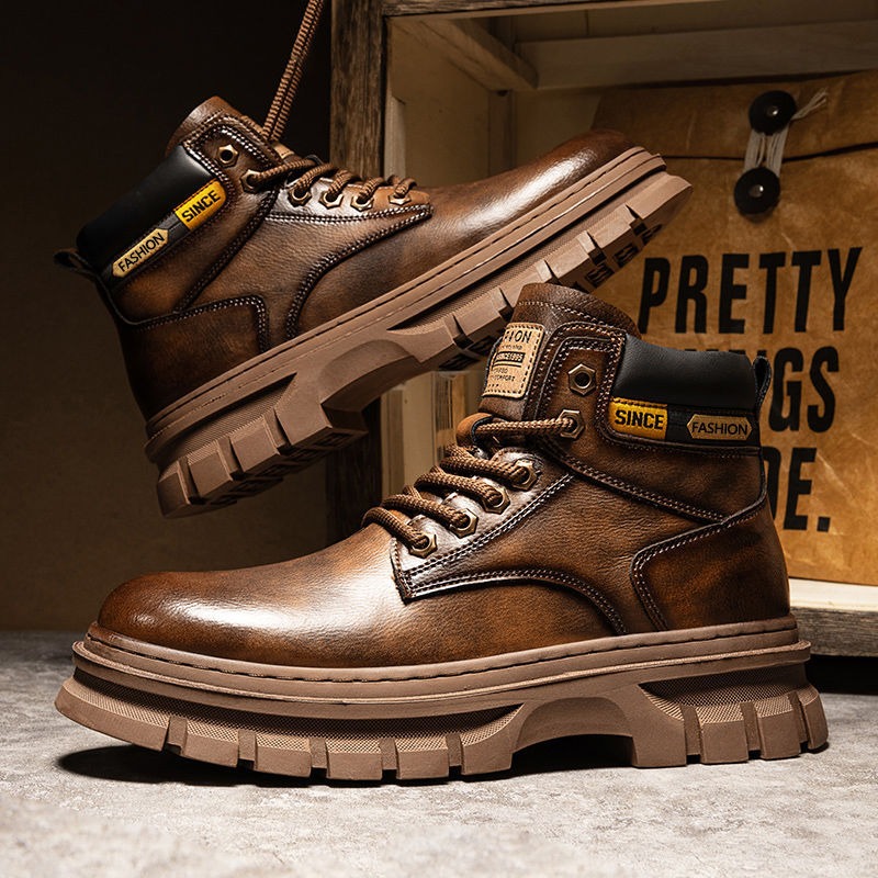 Men'S Shoes Business Casual - Vintage Men Platform Ankle Boots Autumn