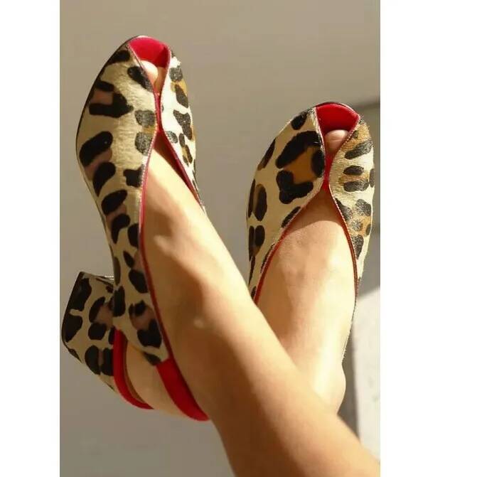 Leopard Print Peep Toe Slingba - огляд і ціна Men'S Shoes With Toes