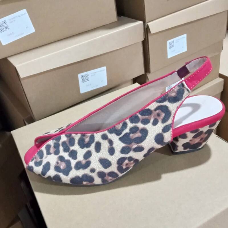 Leopard Print Peep Toe Slingba - огляд і ціна Men'S Shoes With Toes