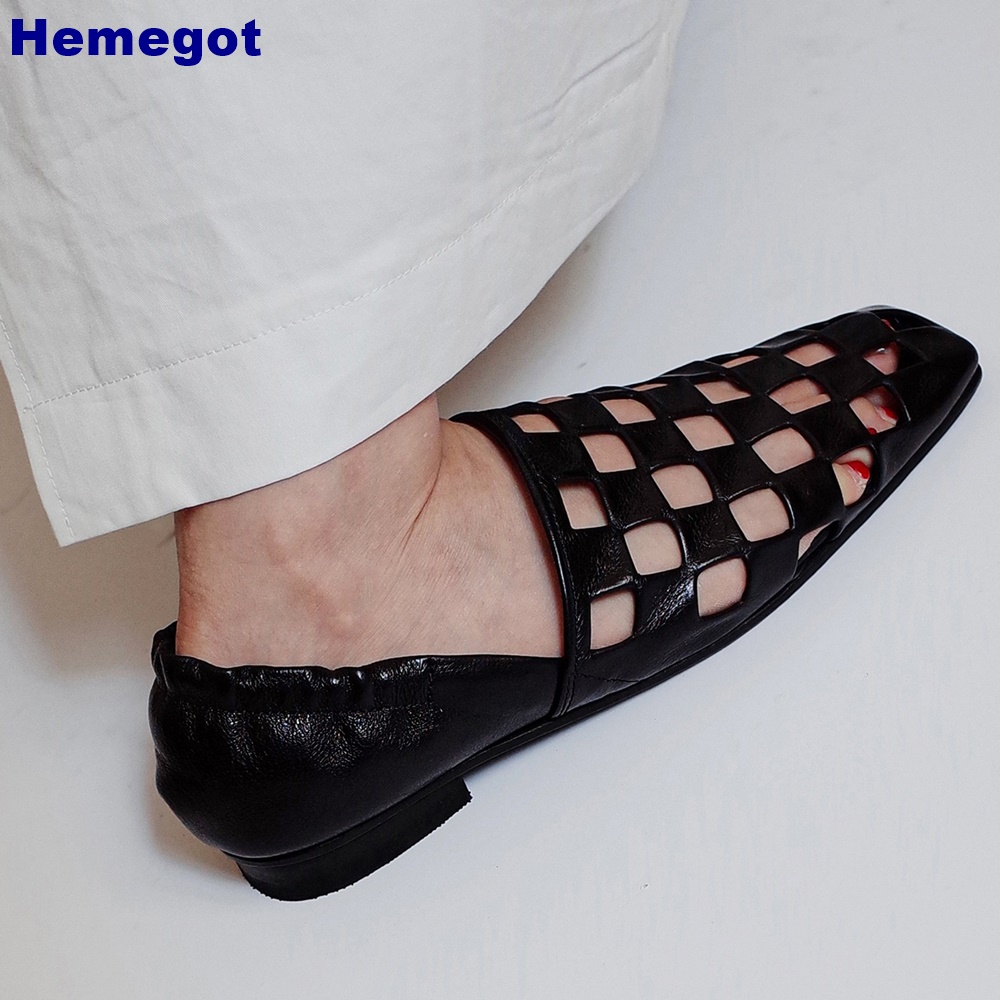 Women Black Caged Flat Sandals - огляд і ціна Men'S Shoes With Toes