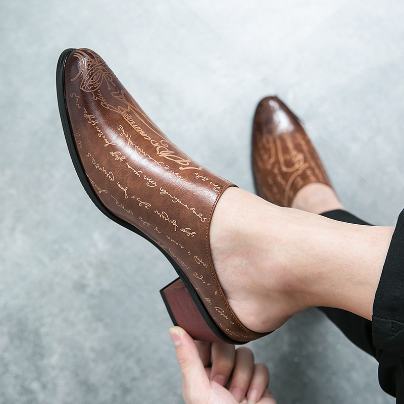 Men Brown Leather Mules Slippe - огляд і ціна Men'S Shoes With Toes