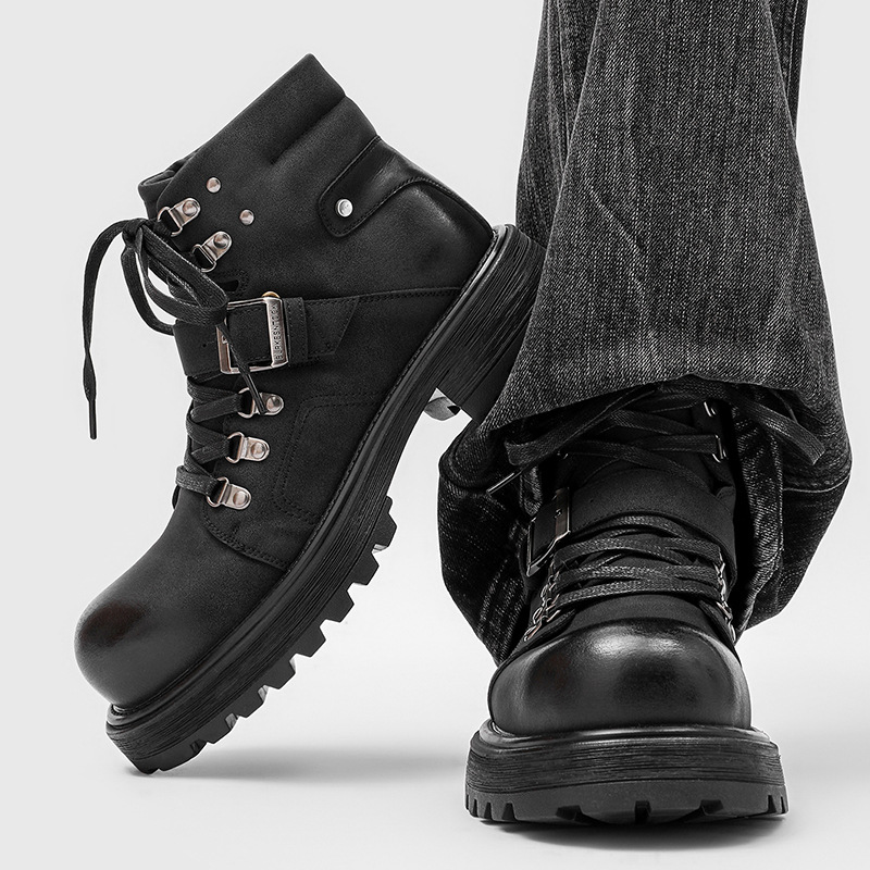 Brand Men Leather Boots Motorc - огляд і ціна Men'S Shoes Top Brands